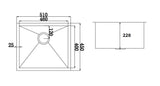 darrahopens Home & Garden > Bathroom Accessories 510x450mm Handmade Stainless Steel Undermount / Topmount Kitchen Laundry Sink with Waste