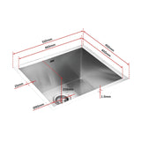 darrahopens Home & Garden > Bathroom Accessories 510x450mm Handmade Stainless Steel Undermount / Topmount Kitchen Laundry Sink with Waste