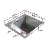darrahopens Home & Garden > Bathroom Accessories 530x505mm Handmade Stainless Steel Topmount Kitchen Laundry Sink with Waste