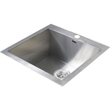 darrahopens Home & Garden > Bathroom Accessories 530x505mm Handmade Stainless Steel Topmount Kitchen Laundry Sink with Waste