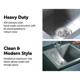 darrahopens Home & Garden > Bathroom Accessories 530x505mm Handmade Stainless Steel Topmount Kitchen Laundry Sink with Waste