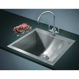 darrahopens Home & Garden > Bathroom Accessories 530x505mm Handmade Stainless Steel Topmount Kitchen Laundry Sink with Waste