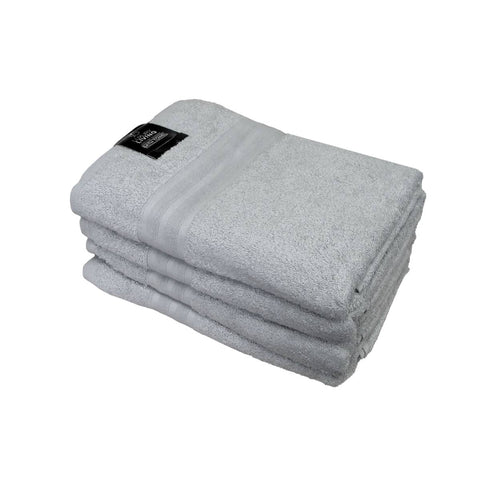 Darrahopens Home & Garden > Bathroom Accessories 550GSM Set of 4 100% Cotton Terry Bath Towels 70 x 140 cm Silver