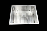 darrahopens Home & Garden > Bathroom Accessories 550x455mm Handmade 1.5mm Stainless Steel Undermount / Topmount Kitchen Sink with Square Waste