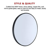 darrahopens Home & Garden > Bathroom Accessories 60cm Round Wall Mirror Bathroom Makeup Mirror by Della Francesca