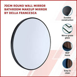 darrahopens Home & Garden > Bathroom Accessories 70cm Round Wall Mirror Bathroom Makeup Mirror by Della Francesca