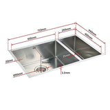 darrahopens Home & Garden > Bathroom Accessories 715x440mm Handmade Stainless Steel Undermount / Topmount Kitchen Sink with Waste