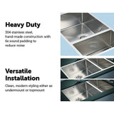 darrahopens Home & Garden > Bathroom Accessories 715x440mm Handmade Stainless Steel Undermount / Topmount Kitchen Sink with Waste