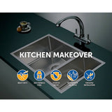 darrahopens Home & Garden > Bathroom Accessories 715x440mm Handmade Stainless Steel Undermount / Topmount Kitchen Sink with Waste