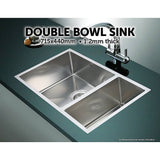 darrahopens Home & Garden > Bathroom Accessories 715x440mm Handmade Stainless Steel Undermount / Topmount Kitchen Sink with Waste