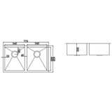 darrahopens Home & Garden > Bathroom Accessories 770x450mm Handmade Stainless Steel Undermount / Topmount  Kitchen Sink with Waste