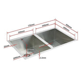 darrahopens Home & Garden > Bathroom Accessories 770x450mm Handmade Stainless Steel Undermount / Topmount  Kitchen Sink with Waste