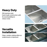 darrahopens Home & Garden > Bathroom Accessories 770x450mm Handmade Stainless Steel Undermount / Topmount  Kitchen Sink with Waste