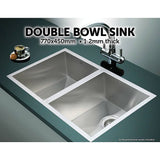 darrahopens Home & Garden > Bathroom Accessories 770x450mm Handmade Stainless Steel Undermount / Topmount  Kitchen Sink with Waste