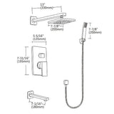 darrahopens Home & Garden > Bathroom Accessories 8" Rain Shower Head Straight Wall Arm Mixer Set Wall Bath Spout Outlet Tap