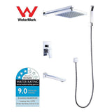 darrahopens Home & Garden > Bathroom Accessories 8" Rain Shower Head Straight Wall Arm Mixer Set Wall Bath Spout Outlet Tap