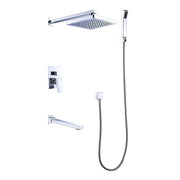 darrahopens Home & Garden > Bathroom Accessories 8" Rain Shower Head Straight Wall Arm Mixer Set Wall Bath Spout Outlet Tap