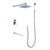 darrahopens Home & Garden > Bathroom Accessories 8" Rain Shower Head Straight Wall Arm Mixer Set Wall Bath Spout Outlet Tap