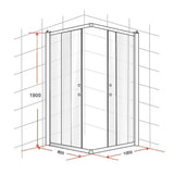 darrahopens Home & Garden > Bathroom Accessories 800 x 1000mm Sliding Door Nano Safety Glass Shower Screen By Della Francesca