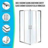 darrahopens Home & Garden > Bathroom Accessories 800 x 1000mm Sliding Door Nano Safety Glass Shower Screen By Della Francesca