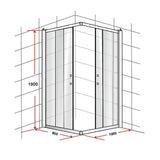 darrahopens Home & Garden > Bathroom Accessories 800 x 1000mm Sliding Door Nano Safety Glass Shower Screen By Della Francesca