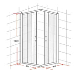darrahopens Home & Garden > Bathroom Accessories 800 x 800mm Sliding Door Nano Safety Glass Shower Screen By Della Francesca