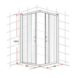 darrahopens Home & Garden > Bathroom Accessories 800 x 900mm Sliding Door Nano Safety Glass Shower Screen By Della Francesca