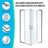 darrahopens Home & Garden > Bathroom Accessories 800 x 900mm Sliding Door Nano Safety Glass Shower Screen By Della Francesca
