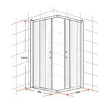 darrahopens Home & Garden > Bathroom Accessories 800 x 900mm Sliding Door Nano Safety Glass Shower Screen By Della Francesca