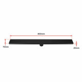 darrahopens Home & Garden > Bathroom Accessories 800mm Bathroom Shower Black Grate Drain w/Centre outlet Floor Waste