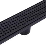 darrahopens Home & Garden > Bathroom Accessories 800mm Bathroom Shower Black Grate Drain w/Centre outlet Floor Waste