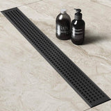 darrahopens Home & Garden > Bathroom Accessories 800mm Bathroom Shower Black Grate Drain w/Centre outlet Floor Waste