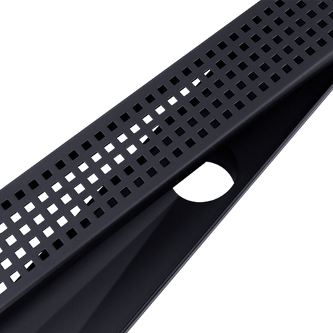 darrahopens Home & Garden > Bathroom Accessories 800mm Bathroom Shower Black Grate Drain w/Centre outlet Floor Waste