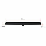 darrahopens Home & Garden > Bathroom Accessories 800mm Tile Insert Shower Bathroom Black Grate Drain w/Centre outlet Floor Waste