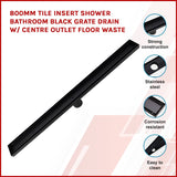 darrahopens Home & Garden > Bathroom Accessories 800mm Tile Insert Shower Bathroom Black Grate Drain w/Centre outlet Floor Waste