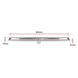 darrahopens Home & Garden > Bathroom Accessories 800mm Tile Insert Shower Bathroom Stainless Steel Grate Drain w/Centre outlet Floor Waste