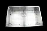 darrahopens Home & Garden > Bathroom Accessories 810x505mm Handmade 1.5mm Stainless Steel Undermount / Topmount Kitchen Sink with Square Waste