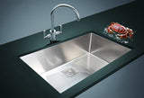 darrahopens Home & Garden > Bathroom Accessories 810x505mm Handmade 1.5mm Stainless Steel Undermount / Topmount Kitchen Sink with Square Waste