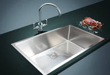 darrahopens Home & Garden > Bathroom Accessories 810x505mm Handmade 1.5mm Stainless Steel Undermount / Topmount Kitchen Sink with Square Waste