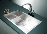 darrahopens Home & Garden > Bathroom Accessories 810x505mm Handmade 1.5mm Stainless Steel Undermount / Topmount Kitchen Sink with Square Waste