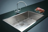 darrahopens Home & Garden > Bathroom Accessories 810x505mm Handmade 1.5mm Stainless Steel Undermount / Topmount Kitchen Sink with Square Waste