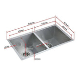 darrahopens Home & Garden > Bathroom Accessories 820x457mm Handmade Stainless Steel Undermount / Topmount Kitchen Laundry Sink with Waste