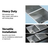 darrahopens Home & Garden > Bathroom Accessories 820x457mm Handmade Stainless Steel Undermount / Topmount Kitchen Laundry Sink with Waste