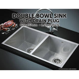 darrahopens Home & Garden > Bathroom Accessories 820x457mm Handmade Stainless Steel Undermount / Topmount Kitchen Laundry Sink with Waste