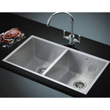 darrahopens Home & Garden > Bathroom Accessories 820x457mm Handmade Stainless Steel Undermount / Topmount Kitchen Laundry Sink with Waste