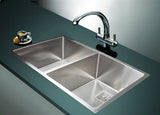 darrahopens Home & Garden > Bathroom Accessories 835x505mm Handmade 1.5mm Stainless Steel Undermount / Topmount Kitchen Sink with Square Waste