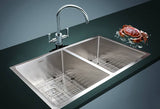 darrahopens Home & Garden > Bathroom Accessories 835x505mm Handmade 1.5mm Stainless Steel Undermount / Topmount Kitchen Sink with Square Waste
