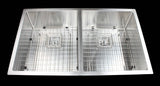 darrahopens Home & Garden > Bathroom Accessories 835x505mm Handmade 1.5mm Stainless Steel Undermount / Topmount Kitchen Sink with Square Waste