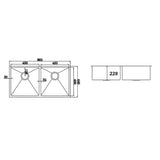 darrahopens Home & Garden > Bathroom Accessories 865x440mm Handmade Stainless Steel Undermount / Topmount Kitchen Sink with Waste
