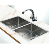 darrahopens Home & Garden > Bathroom Accessories 865x440mm Handmade Stainless Steel Undermount / Topmount Kitchen Sink with Waste